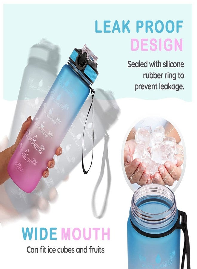 Darkstone fab Unbreakable Water Bottle 1 L with Motivational Time Marker, Leakproof Durable BPA Free Non-Toxic Water bottle for office,Water bottle for gym | Multicolor (Pack of 1), Plastic, 1 litre - Image 4